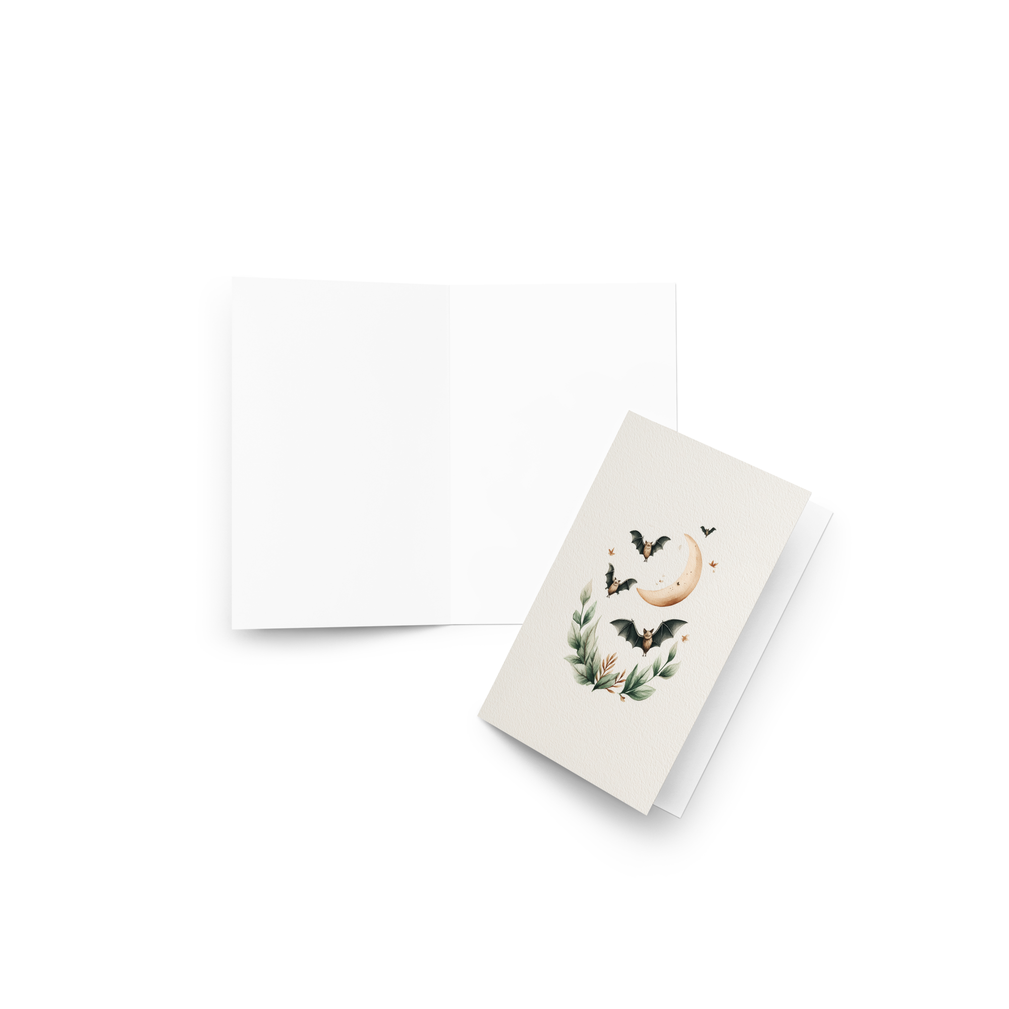 Bats with the Moon Halloween Card