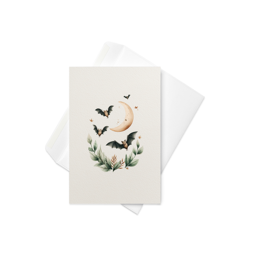 Bats with the Moon Halloween Card