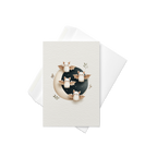 Cute Bats with the Moon Halloween Card